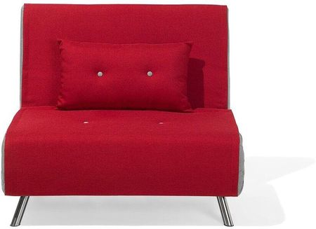 Beliani Sofa rozkładana czerwona futon tapicerowana funkcja spania 1-osobowa Farris