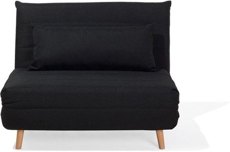 Beliani Sofa 1-osobowa rozkładana kanapa tapicerowana z poduszką czarna Setten
