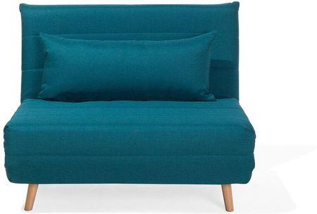 Beliani Sofa 1-osobowa rozkładana kanapa tapicerowana z poduszką niebieska Setten
