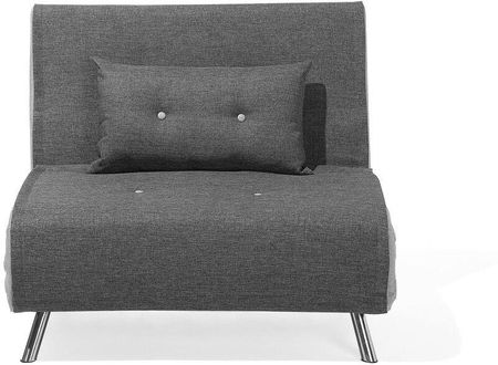 Beliani Sofa rozkładana ciemnoszara futon tapicerowana funkcja spania 1-osobowa Farris