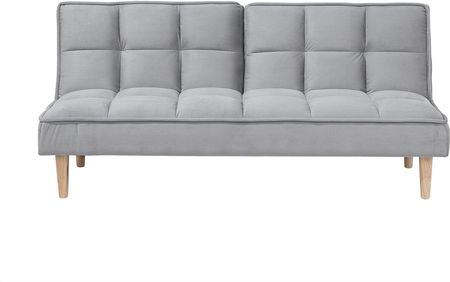 Beliani Trzyosobowa sofa rozkładana pikowana jasnoszara styl skandynawski Siljan