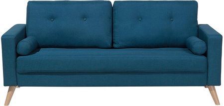Beliani Sofa w stylu retro tapicerowana dwuosobowa pikowana niebieska tkanina Kalmar