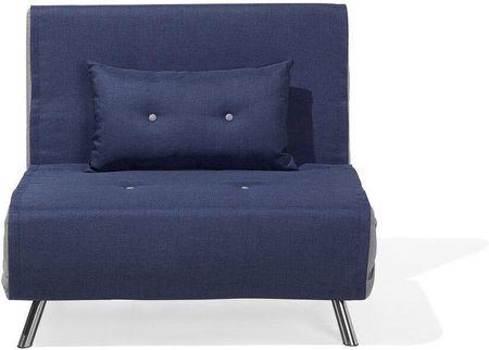 Beliani Sofa rozkładana niebieska futon tapicerowana funkcja spania 1-osobowa Farris