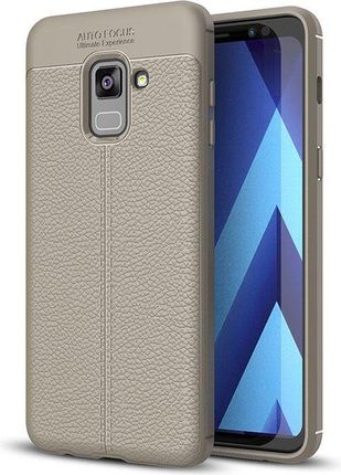 Hurtel Litchi Pattern elastyczne Etui Samsung Galaxy A8 2018 A530 szary