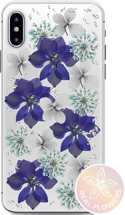 PURO Glam Hippie Chic Cover iPhone X (prawdziwe płatki kwiatów chabrowe)