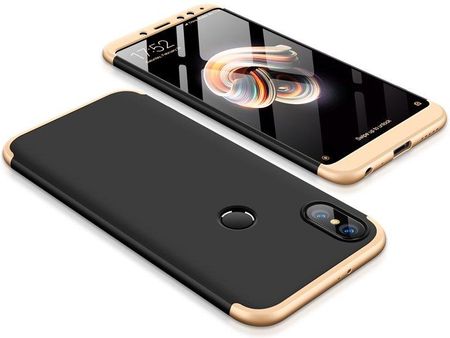 Hurtel 360 Protection Etui Przód i Tył Xiaomi (dual camera) / Redmi Note 5 Pro czarno-złoty
