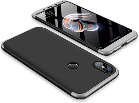 Hurtel 360 Protection Etui Przód i Tył Xiaomi (dual camera) / Redmi Note 5 Pro czarno-srebrny