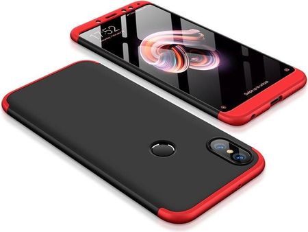 Hurtel 360 Protection Etui Przód i Tył Xiaomi (dual camera) / Redmi Note 5 Pro czarno-czerwony