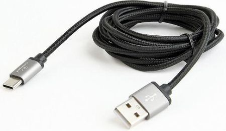 Gembird kabel USB 2.0 AM-USB-C(M) oplot wtyki w osłonie metalowej 1.8m czar (CCBMUSB2BAMCM6)