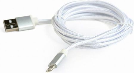 Gembird kabel USB do Apple 8-pin oplot wtyki w osłonie metalowej 1.8m srebrny (CCBMUSB2BAMLM6S)