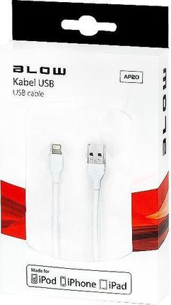 Blow Kabel Przewód USB A - iPhone 57 biały 1m super jakość (66088)