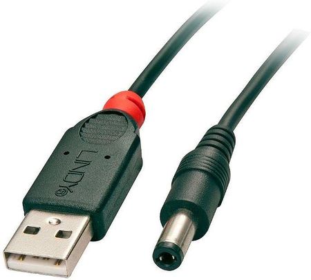 LINDY Kabel przewód USB - Wtyk zasilający DC 2.1/5.5mm 1.5m (70268)