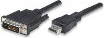 Techly Kabel HDMI - DVI 1m Czarny (ICOC-HDMI-D-010)