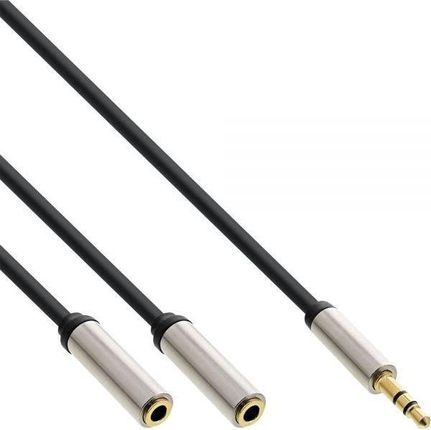 InLine Kabel Slim Audio Rogałęźnik do słuchawek 3.5mm męski na 2x żeński - 1m (99250A)