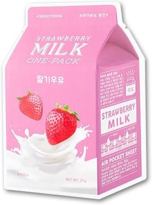 A'pieu Milk One-pack Brightening Strawberry Rozjaśniająca maseczka 20g