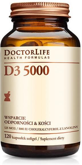 Doctor Life Witamina D3 5000 W Oliwie Z Oliwek 120 Kaps