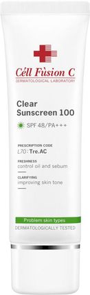 Cell Fusion C Clear Sunscreen 100 SPF 48 PA+++ Krem przeciwsłoneczny dla skóry tłustej i problematycznej 50ml