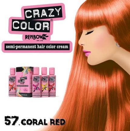 Renbow Crazy Color Zmywalna Farba Do Włosów 100Ml 057 Coral Red