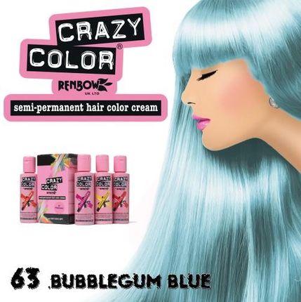 Renbow Crazy Color Zmywalna Farba Do Włosów 100Ml 063 Bubblegum Blue