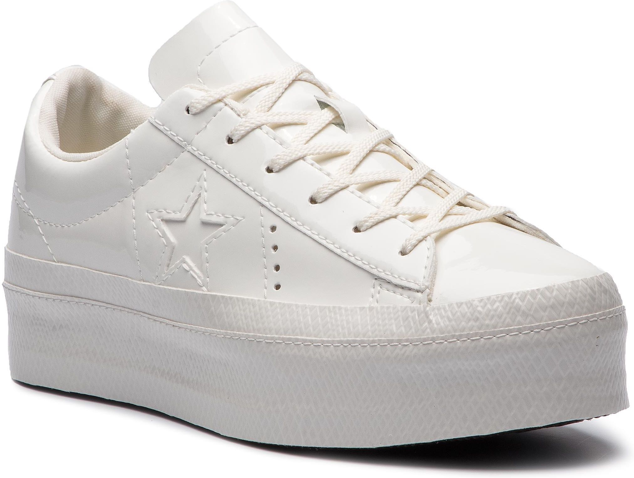 converse one star platform white