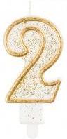 Zdjęcie Świeczka Cyferka "2" Złoty Kontur - Rypin