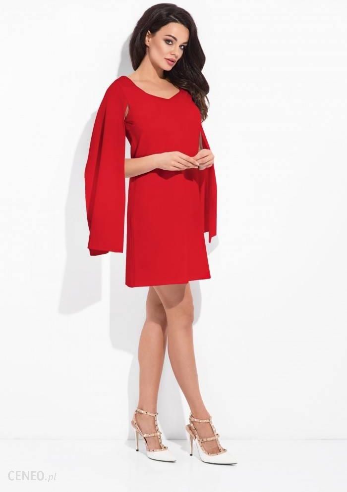 COCOVIU New york - czerwona sukienka z rozciętymi rękawami czerwony - Ceny  i opinie 