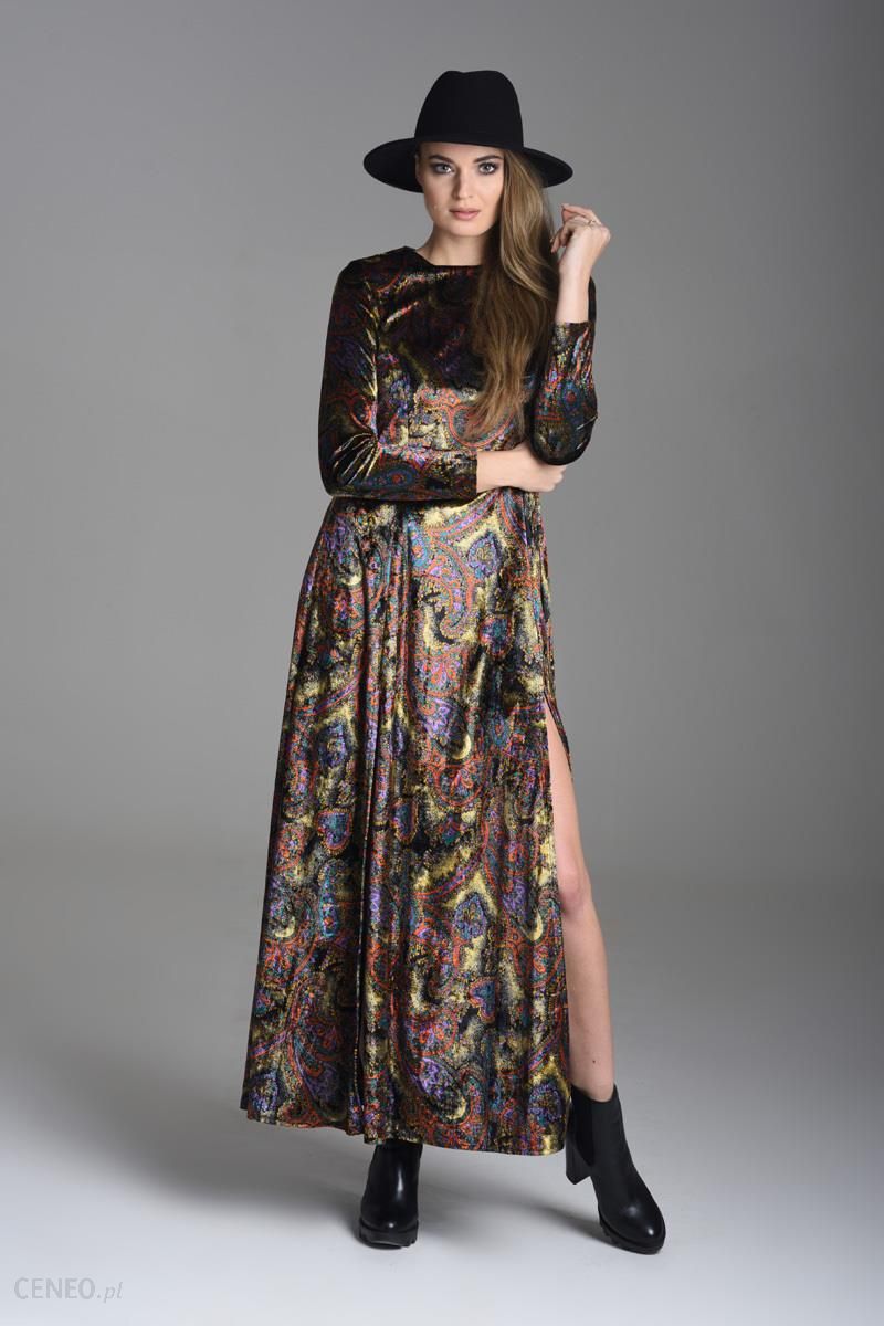 NAT Fashion Room Aksamitna sukienka maxi orientalny wzór wiele kolorów -  Ceny i opinie 