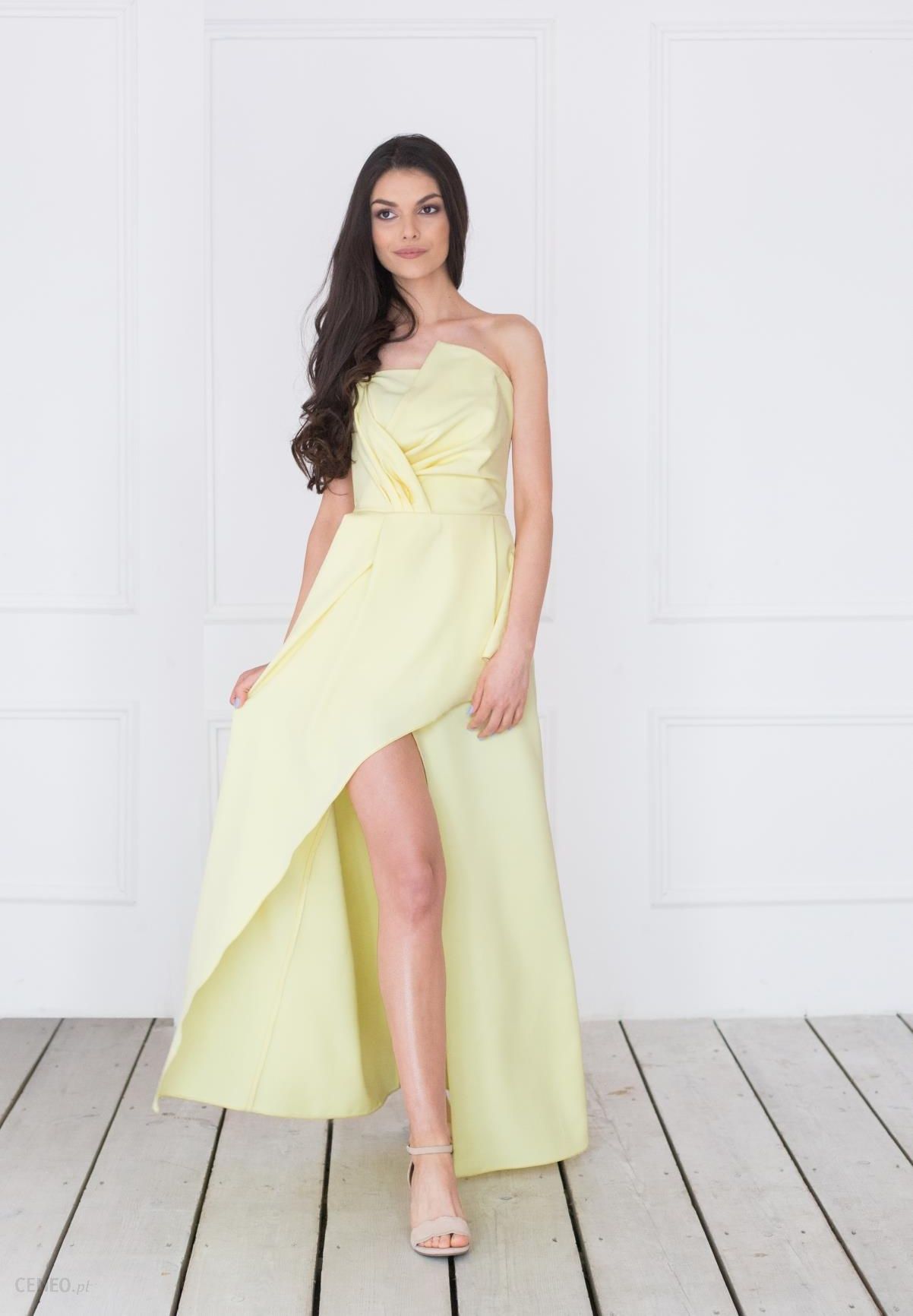 Waisted Sukienka „Laura” - cytrynowa żółty - Ceny i opinie 