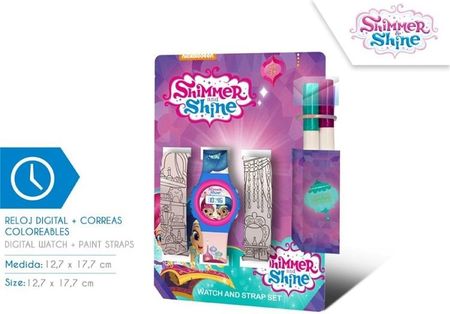 Kids Euroswan Shimmer I Shine Zegarek Na Rękę Dodatkowe Paski Do Kolorowania Zestaw 6375087