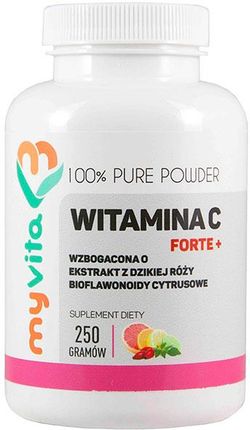 MyVita Witamina C Forte+ Plus bioflawonoidy i ekstrakt z dzikiej róży proszek 250g