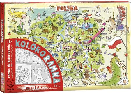 Mapa Polski. Kolorowanka ramka do zawieszenia