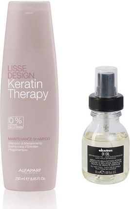 Alfaparf Keratin Therapy Maintenance and OI Oil do wygładzenia i regeneracji włosów szampon 250ml + olejek 50ml