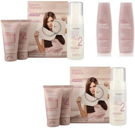 Alfaparf Keratin Therapy Smoothing Treatment Kit 2x do keratynowego prostowania włosów + szampon 250ml + odżywka 250ml