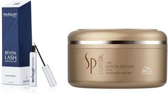RevitaLash Eyelash Advanced Conditioner and SP Luxe Oil Keratin Restore regenerujący rzęsy oraz włosy odżywka do rzęs 3,5ml + maska 150ml