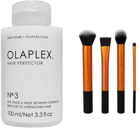 Olaplex Hair Perfector No.3 and Flawless Base Set do włosów oraz makijażu regenerująca kuracja do włosów 100ml + 4 pędzli