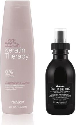 Alfaparf Keratin Therapy Maintenance and OI All in One Milk do wygładzenia i odżywienia włosów szampon 250ml + mleczko 135ml