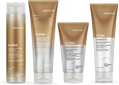Joico K-Pak regenerujący szampon 300ml + odżywka 300ml + hydrator 250ml + reconstructor 150ml