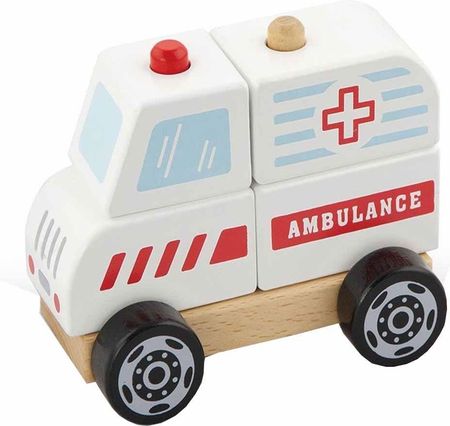 Viga Toys Drewniane Klocki Ambulans