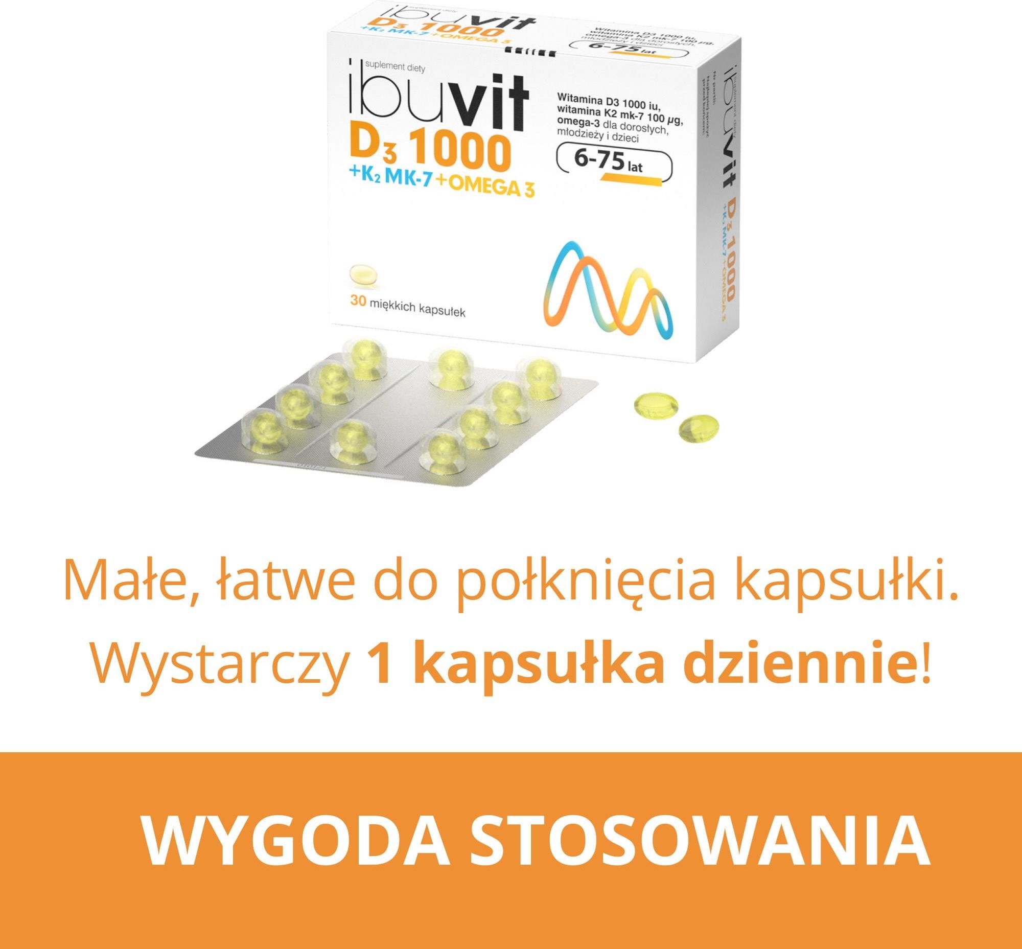 Ibuvit D3 1000 + K2 MK-7 Omega 3 30 kaps. - Opinie i ceny na Ceneo.pl
