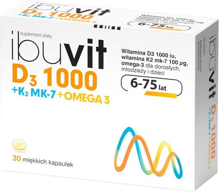 Ibuvit D3 1000 + K2 MK-7 Omega 3 30 kaps.
