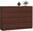 Komoda Półka Szafka K 140Cm 8 Szuflad Wenge Duża