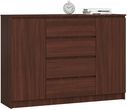 Komoda Szafa 140Cm 4 Szuflady 2 Drzwi Wenge Duża