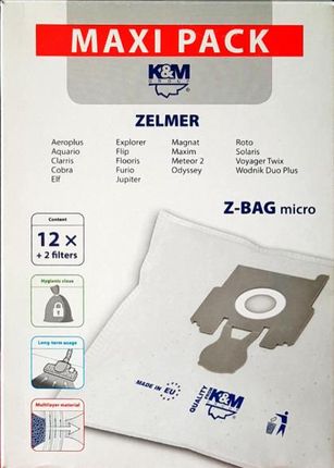 12xWORKI Z-bag Micro Zelmer 2000 321 COBRA+2FILTRY
