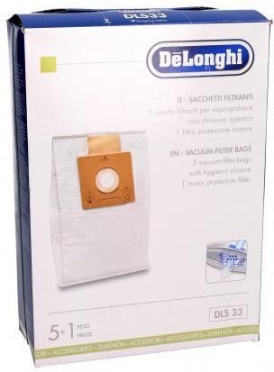 5x Worek DLS33 odkurzacza DeLonghi+ filtr