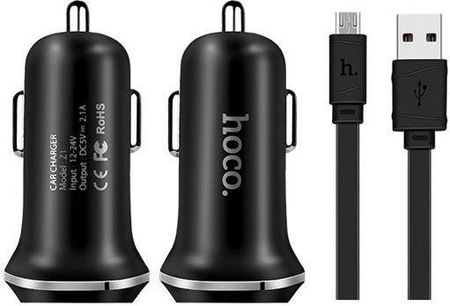 HOCO 2.1A 2x USB + MICR USB Z1 ZESTAW CZARNY