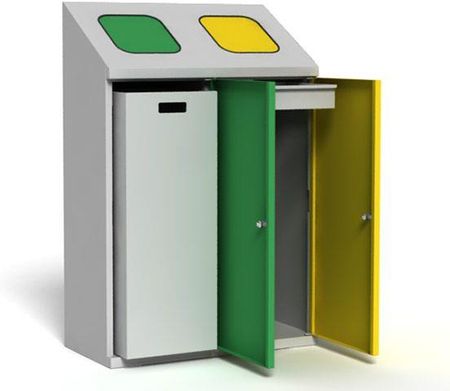 Umstahl Metalowy Pojemnik Do Segregacji Odpadów 2Komorowy Psg2 P1W1