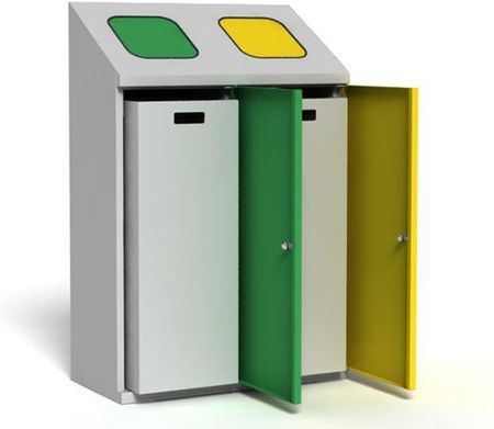 Umstahl Metalowy Pojemnik Do Segregacji Odpadów 2 Komorowy Psg2 P2