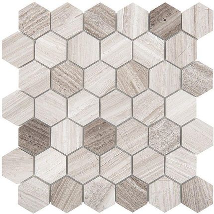 Dunin Woodstone Mozaika Kamienna Woodstone Grey Hexagon 48