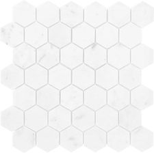 Zdjęcie Dunin Carrara Mozaika Kamienna Carrara White Hexagon 48 - Łeba