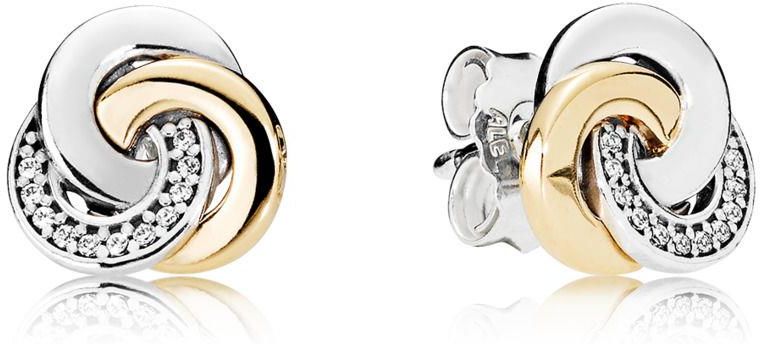 Pandora Kolczyki Ze Srebra I 14K Z ota Cyrkonia Szescienna 290741Cz 